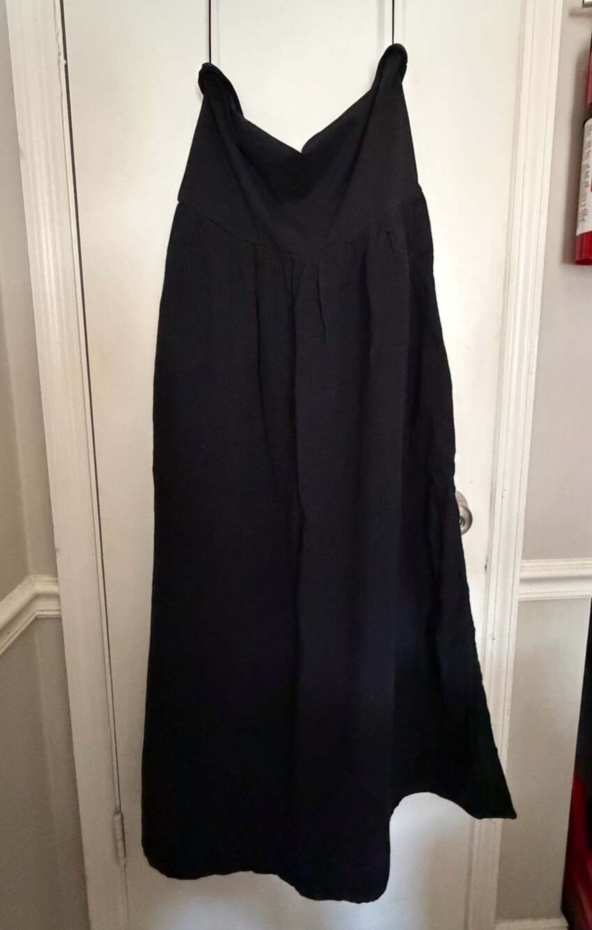 New LOFT Beach Black Strapless Midi Dress Size Large